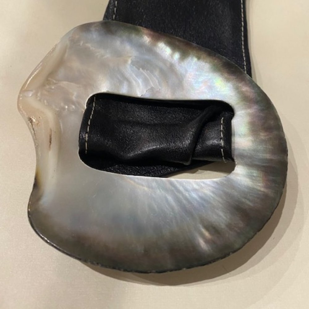 Rafe Leather Large Shell Belt Statement Piece - image 3